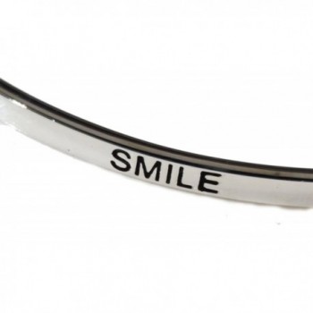 Inspirational Smile Engraved Stainless Bracelet