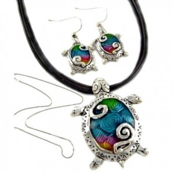 DianaL Boutique Colorful Enameled Necklace - CH11IA8K4Q5
