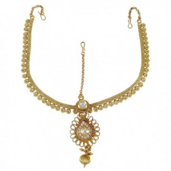 Banithani Indian Traditional Goldtone Matha Patti Ethnic Bridal Forehead Jewelry - Gold - C712N5MU99S