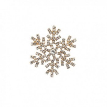 Lux Accessories Holiday Christmas Xmas Snowflake Brooch Pin Jewelry Gift - GOLD - CX12EVA57HV