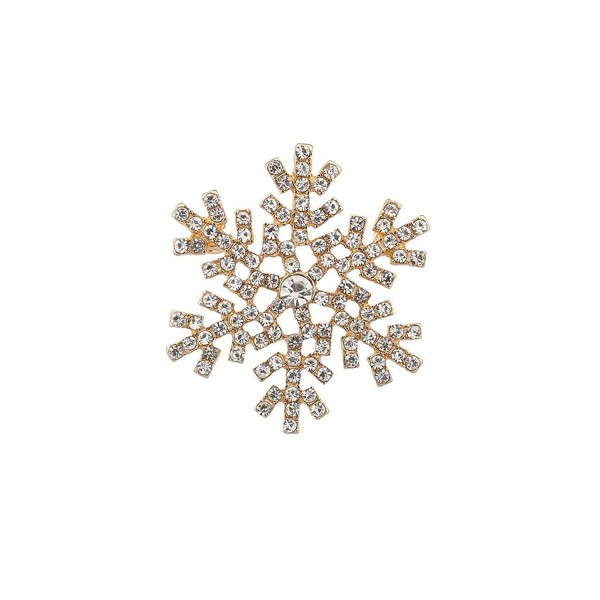 Lux Accessories Holiday Christmas Xmas Snowflake Brooch Pin Jewelry Gift - GOLD - CX12EVA57HV