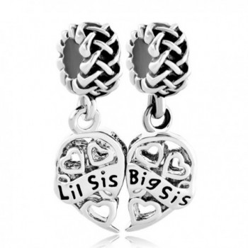 CharmsStory Sterling Silver Sister Heart Big Lil Sis Celtic Knot Charm Beads Charms For Bracelets - CZ1255HKYDH