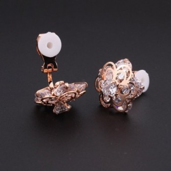 Personalized Zircon Earrings Platinum Earring in Women's Clip-Ons Earrings