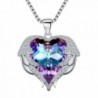 EleQueen Silver tone Necklace Swarovski Crystals - CZ180H52954