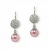 Formal Pink Faux Pearl and Silver Earring - Bridesmaid Jewelry (Pink) - CL11IHH70NZ
