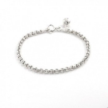 Silverly Womens .925 Sterling Silver Rolo 4 mm Chain Link Bracelet- 17 cm - CR11OIYJ10V