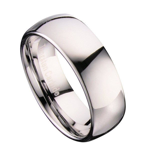 MJ 8mm Classic Polished Tungsten Carbide Mirror Finished Wedding Band Ring - CN11QN343UN