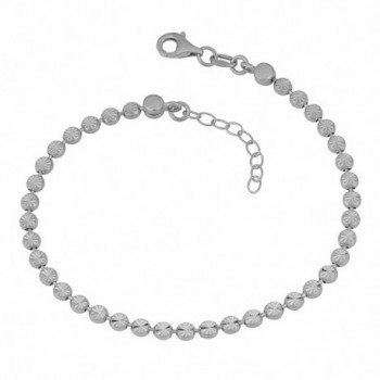 Sterling Silver Diamond Cut Adjustable Bead Bracelet (8 inch) - C511JDUFBOP