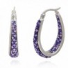 Carly Creations Women's Silver Plated Genuine Crystal Hoop Earring - Purple - CL17X3HCEE3