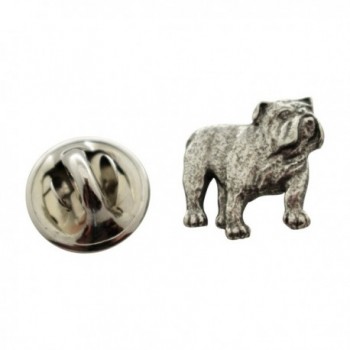Bulldog Mini Pin ~ Antiqued Pewter ~ Miniature Lapel Pin ~ Sarah's Treats & Treasures - CL17YEZCUS2