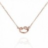 PAVOI 14K Yellow Gold Plated Infinity "Forever Love" Knot Necklace Pendant - Rose - C5182SZG6SX