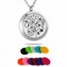HooAMI Aromatherapy Essential Oil Diffuser Necklace - Stainless Steel Fragrance Locket Pendant - Silver - CV12IHNWKYR