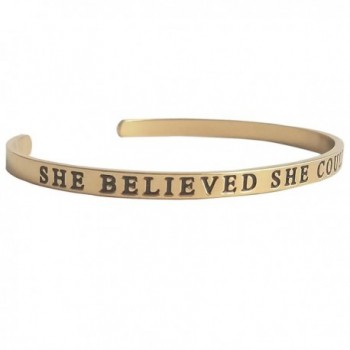 She Believed She Could So She Did - Inspiring Cuff Bracelet - CL12NZ09544