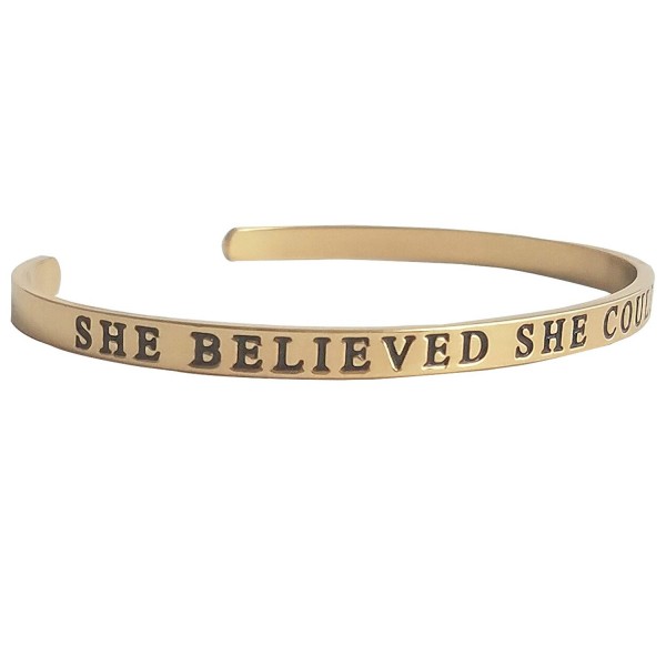 She Believed She Could So She Did - Inspiring Cuff Bracelet - CL12NZ09544