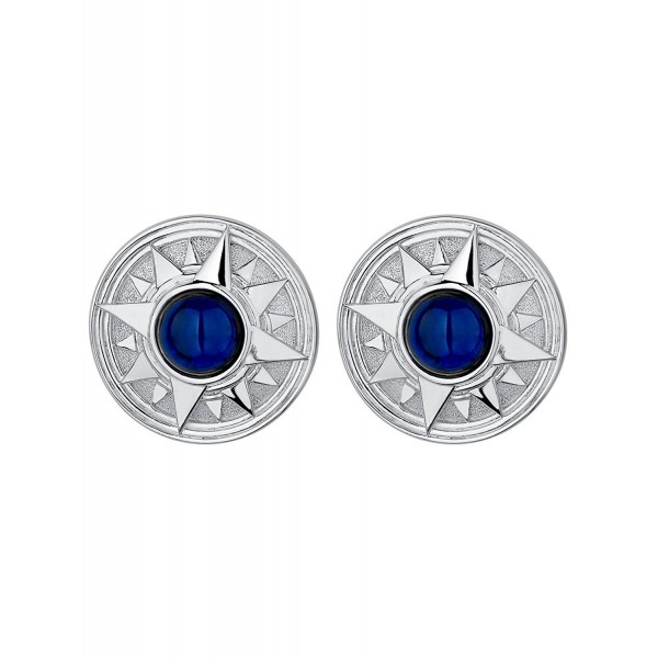 Silver Plated Cabouchon Star Clip-on Earrings with Blue Stone - CN12DVWARMZ