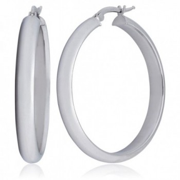 SilverLuxe Womens Sterling Large D Shape Round Hoop Earrings 1.5" - CS12MZ4YLR6