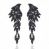 mecresh Clear/Black/Gold/Multicolor Crystal Wing Fashion Dangle Earrings - C-black - CC187K0UWWO