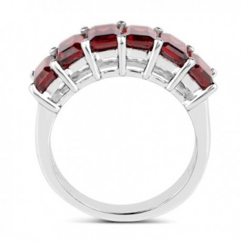 Sterling Silver Octagon Garnet Engagement