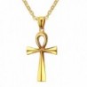 XUANPAI Stainless Steel Egyptian Ankh Cross Pendant Necklace for Women-Free Chain 20" - CG185Y08EDS