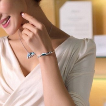 Rhinestone Butterfly Necklace Earrings Bracelet in Women's Jewelry Sets