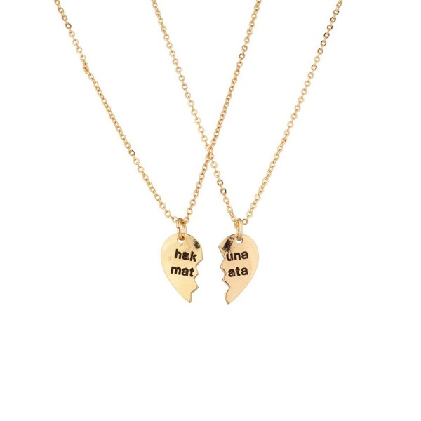 Lux Accessories Hakuna Matata It Means No Worries Detachable Broken Heart Necklace Set (2 Pc) - CD11WNVGOBF