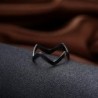 FJYOURIA Stainless Wendding Engagement black plated in Women's Statement Rings