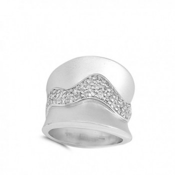 White Unique Cluster Sterling Silver in Women's Band Rings