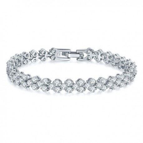 White Gold Plated Cubic Zirconia Tennis Bracelet- Fashion Jewelry Gifts ...