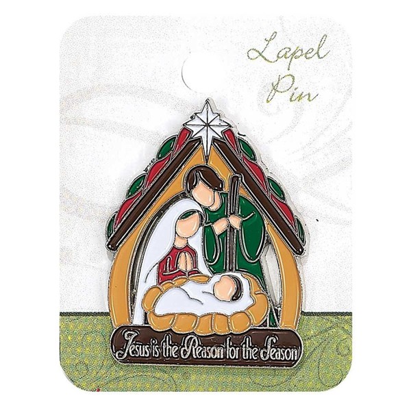 Jesus Is The Reason Holy Family 1.5 Inch Metal Color Epoxy Christmas Nativity Lapel Pin - CD187C3C8N7
