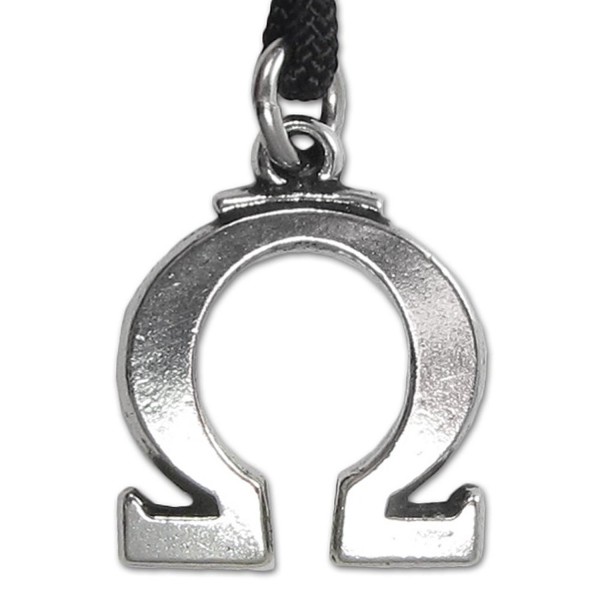 Pewter Greek Symbol Omega Pendant Necklace - CE11DTWE6KX