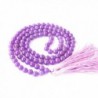 8mm 108 Purple Stone Beads Buddhist Prayer Mala Necklace - C8110YFLGRJ