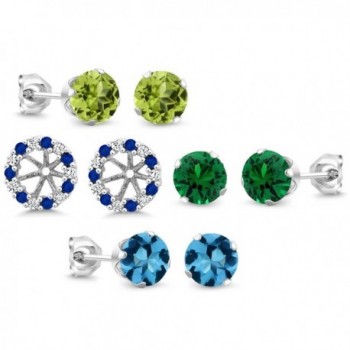 Gorgeous 6MM Stud Earrings Set With Matching 6MM Earring Jacket - CZ12DG512J5