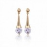Women Crystal Dangle Earrings 18k Gold Zircon Stub Earrings for Girls Jewelry Erz0564 - White - C411QAIZI2R
