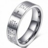 Men Women 6mm Tungsten Carbide White Ring Engraved English Bible Verses About Love Cross Band For Her Him - CW12IPFHAUZ