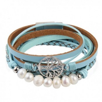 Jenia Leather Bracelet Pearl Wristband