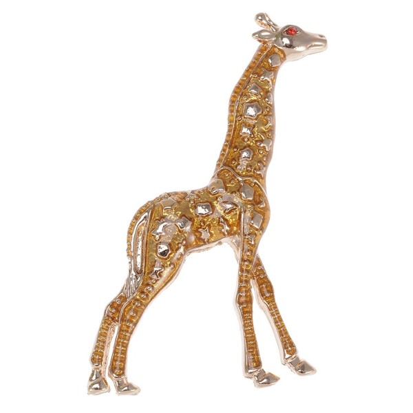 Alilang Golden Tone Yellow Animal Giraffe Spotted Texture Brooch Pin - CF113T2GLFV