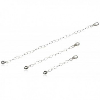 925 Sterling Silver Three Pack of Necklace Extenders 1" 2" 4" Inches Thin Thick Inch - C612IXBNNQH