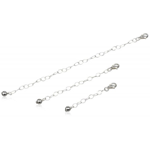 925 Sterling Silver Three Pack of Necklace Extenders 1" 2" 4" Inches Thin Thick Inch - C612IXBNNQH