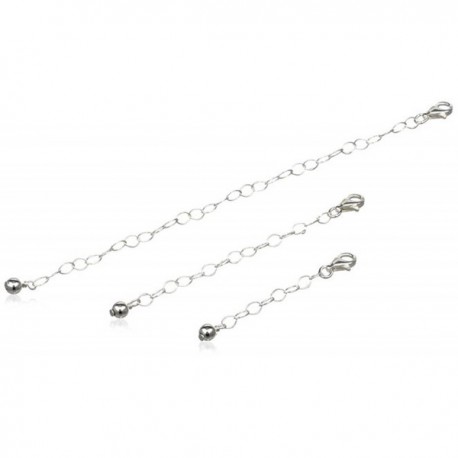 925 Sterling Silver Three Pack of Necklace Extenders 1
