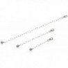 925 Sterling Silver Three Pack of Necklace Extenders 1" 2" 4" Inches Thin Thick Inch - C612IXBNNQH