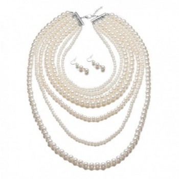 Yuhuan Fashion Jewelry Statement Necklace in Women's Pearl Strand Necklaces