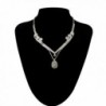 Women's Wedding Jewellery Sets Crystal Rhinestone Water Drop Bride Earrings & Necklace - C311U0J0VB1