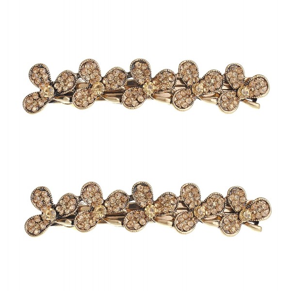 IPINK Women Hair Clip Hairpin Barrette Flower Crystal Rhinestone Imitation Pearl - Gold - CL125RA91T9