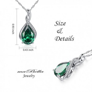 Mabella Sterling Simulated Birthstone Necklace