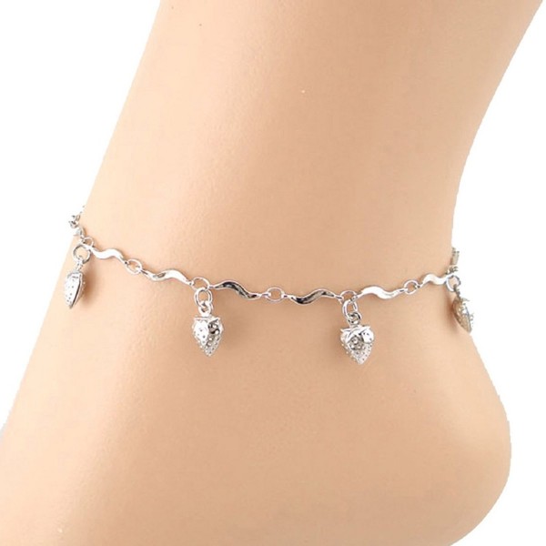 Malloom 1 PC Strawberry Pendant Line Anklet Silver Alloy Foot Jewelry - C3126RWZB0P
