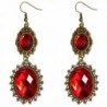 RareLove Lolita Red Rhinestone Teardrop Chandelier Dangle Earrings - red teardrop - CF12DUA4VN9