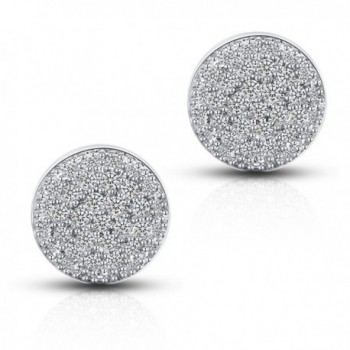 Half Ball CZ Stud Earrings - 18K Gold Plated Round Cubic Zirconia Stud Earrings With Silver Post - CX12NRYMOFT