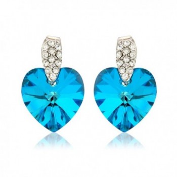 Ocean Blue Heart Necklace Earring in Women's Jewelry Sets