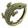 Rosemarie Collections Women's Hinged Pave Alligator Wrap Bracelet - Green - CF12NRNL4UW