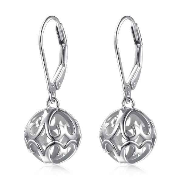 S925 Sterling Silver Stud Dangle Hollow Heart Earrings for Women Girl -SILVER MOUNTAIN - CR189NLOS2Y